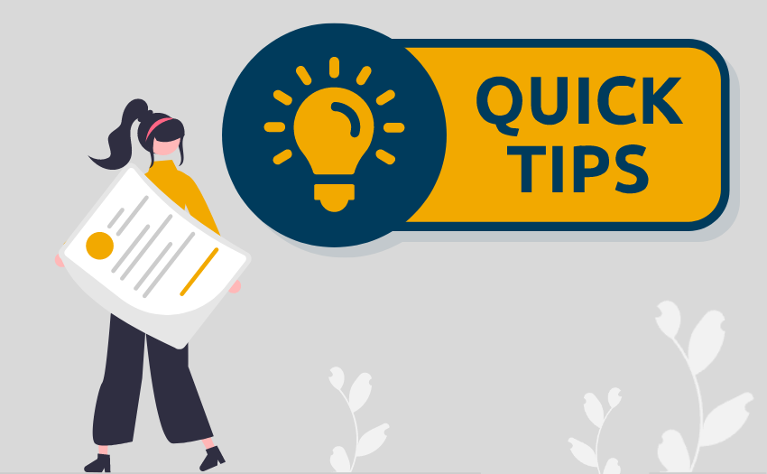 cartoon of quick tips header